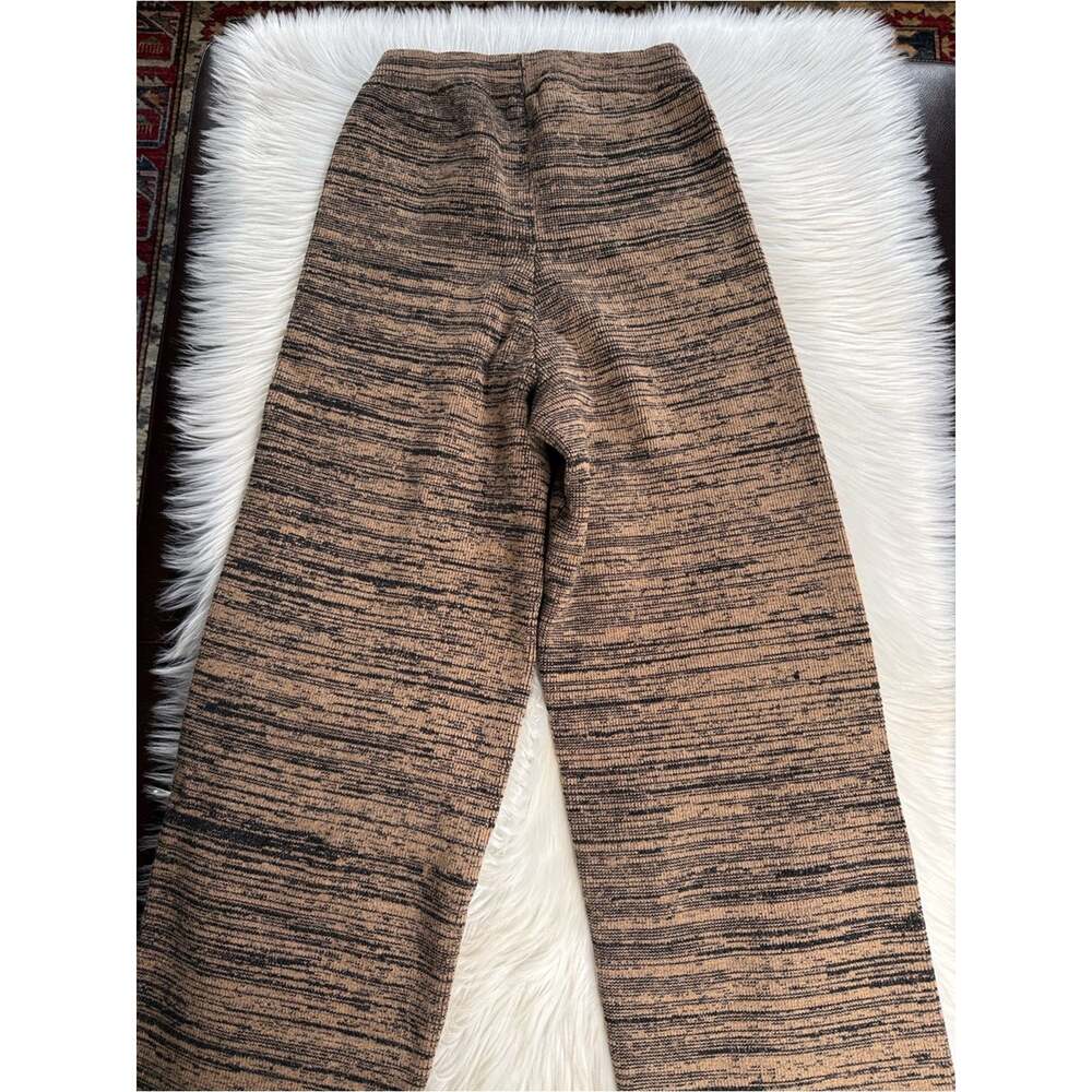 Mara Hoffman Black and Brown Wool Knit Wide Leg Sweater Pants - Picture 6 of 6